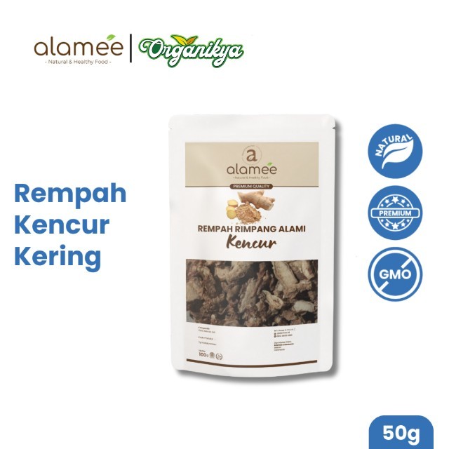 

ALAMEE Kencur Kering Dried Galangal Rempah Rimpang Organik Alami Bumbu Seasoning Masakan Masak 50gr organikya