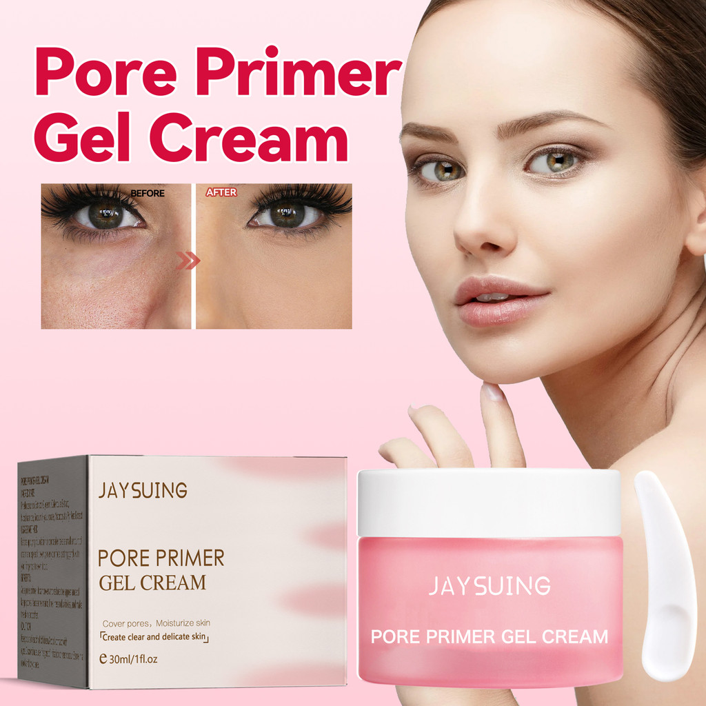 Jaysuing Krim Kulit Concealer Wajah Primer Pori-pori Wajah/Concealer Wajah/Pengencang Pori-pori Halu