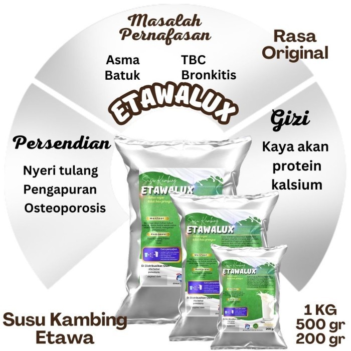

SUSU kambing etawa GRADE A etawalux rasa original 1KG 500 gr 200 gr - susu 1 KG