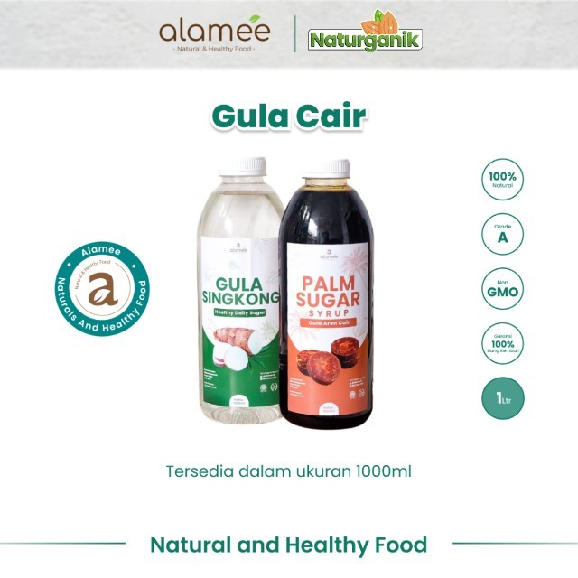 

alamee gula cair 1 liter gula singkong gula aren premium quality murni tanpa bahan tambahan lain Naturganik