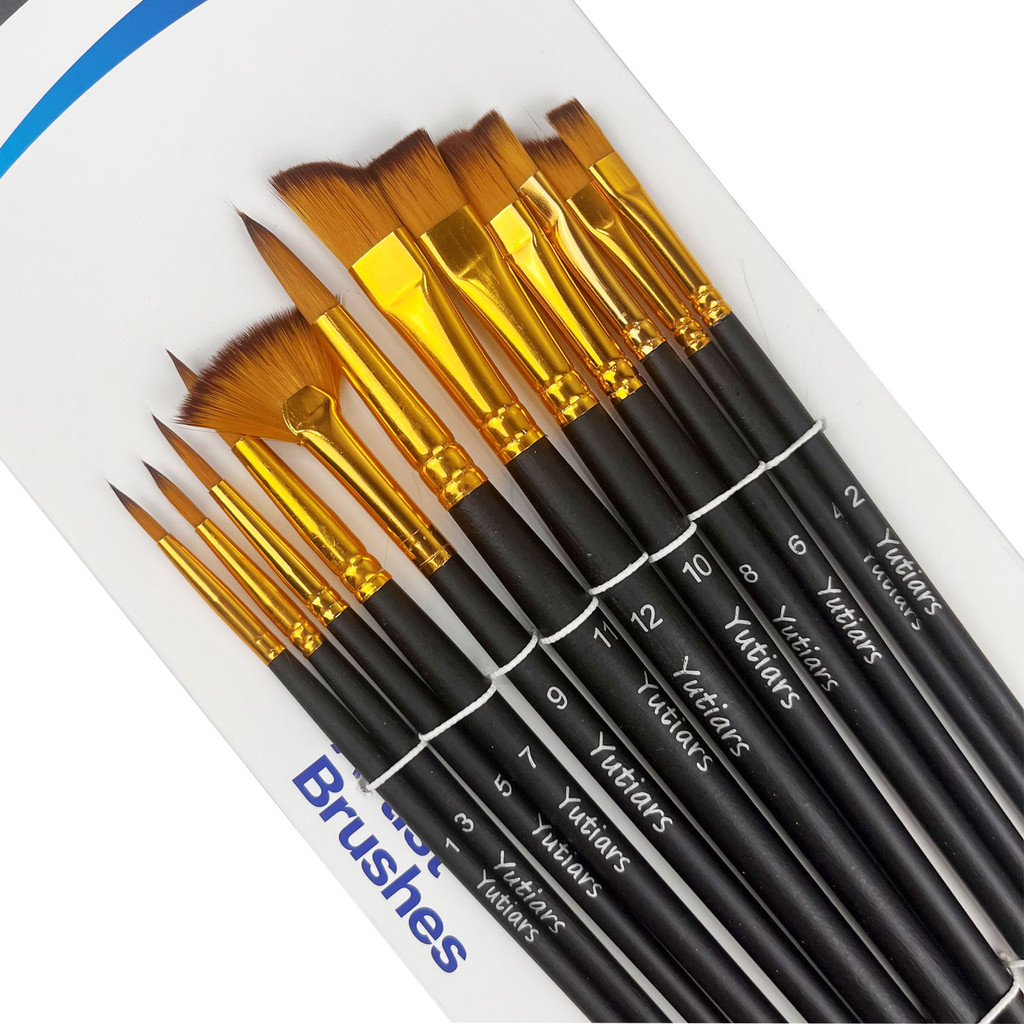 

12pcs Professional Artist Painting Brush Oil Painting Watercolor Set For Oil, Acrylic, Canvas, Gouache,Includes Fine Detail Pain