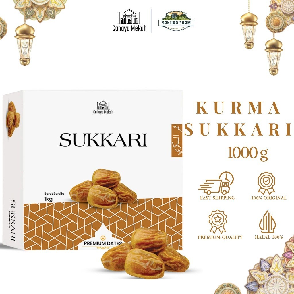 

Cahaya Mekah Kurma Sukkari 1kg Premium Original High Quality Box