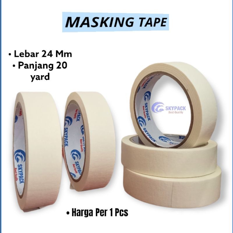 

DRIO Isolasi Kertas Masking Tape Skypack 24 mm x 20 Yard