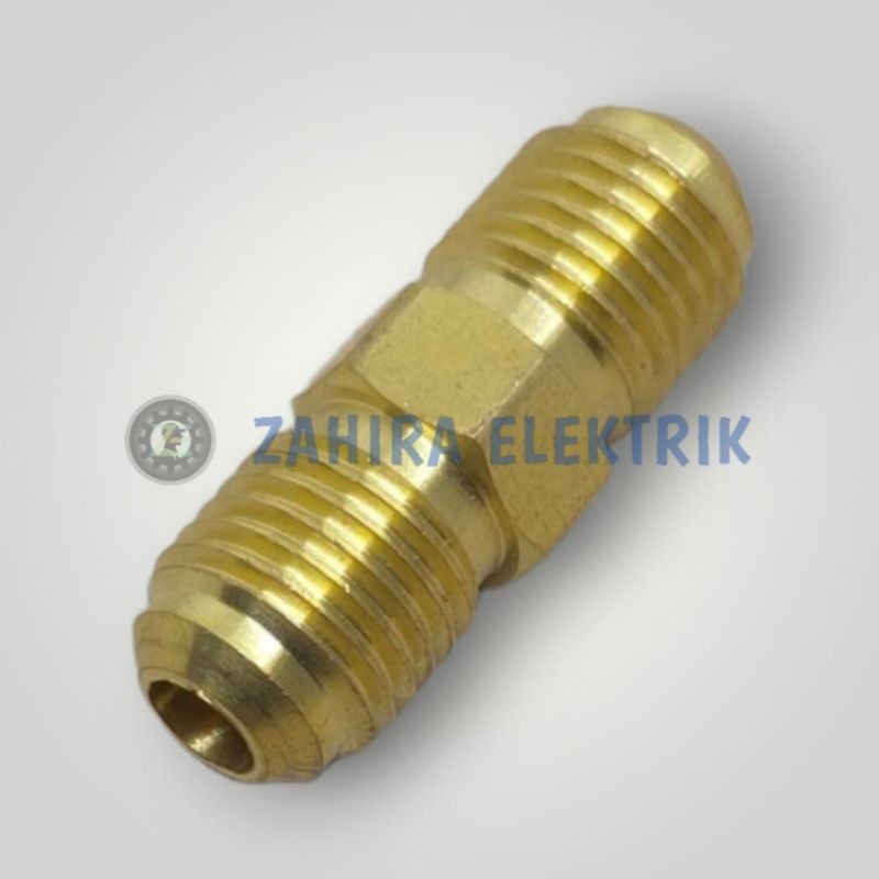 Double Nepel Pipa AC 1/4 & 3/8 / Sambungan pipa ac