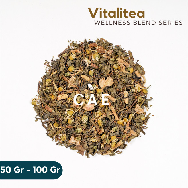 

VITALITEA | Herbal Tea Blend Detox Imun Booster Green Tea Ginseng Chamomile Mint Premium 50 Gr - 100 Gr