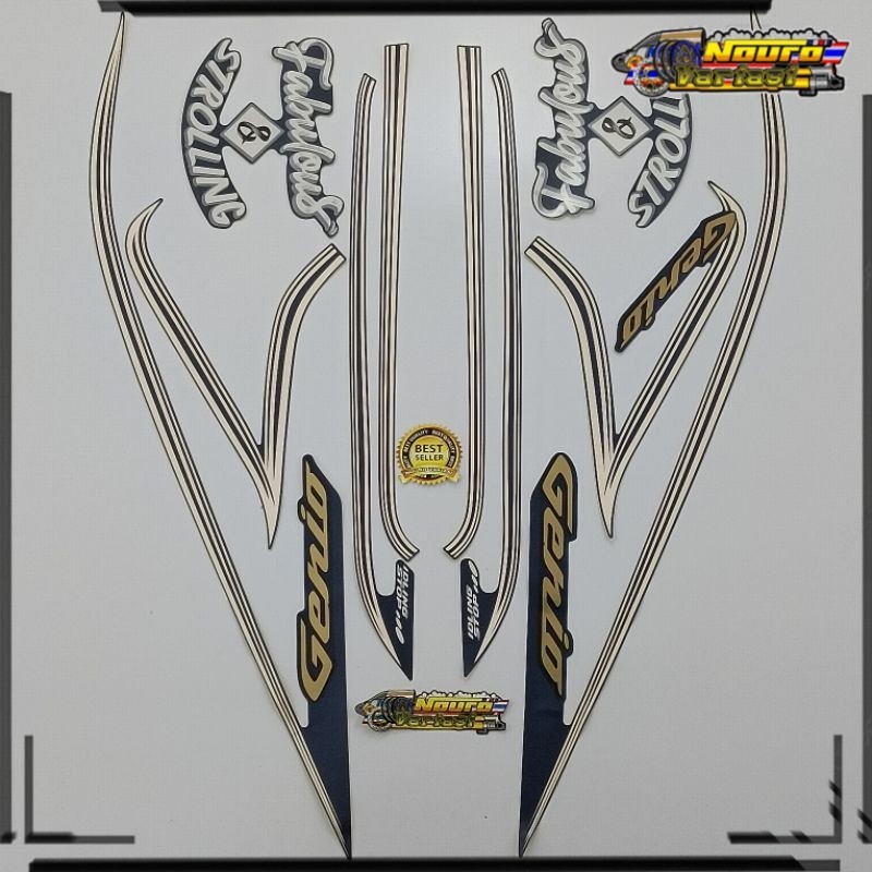 Aksesoris COD striping honda genio 2022 fabulous stiker  biru Dongker matte motor standar