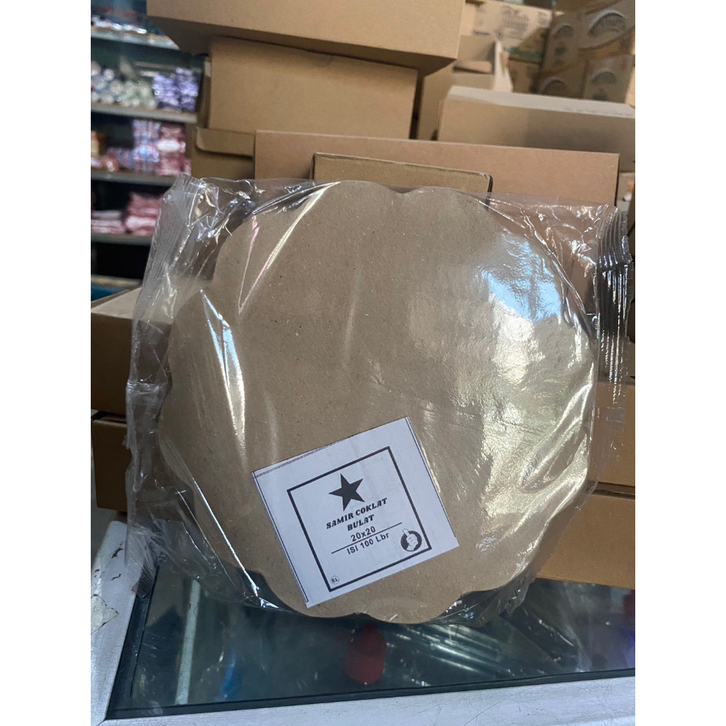 Kertas Nasi Coklat Bulat / Kertas Nasi Bunga Untuk Alas Piring Makanan Warna Coklat