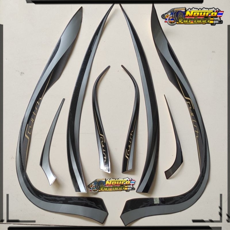 Aksesoris COD stiker striping motor honda scoopy 2022 prestige stylish grey matte list body standar