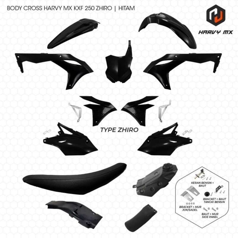 BODY SET KX 250 450 HITAM FULL KLX DTRACKER 150