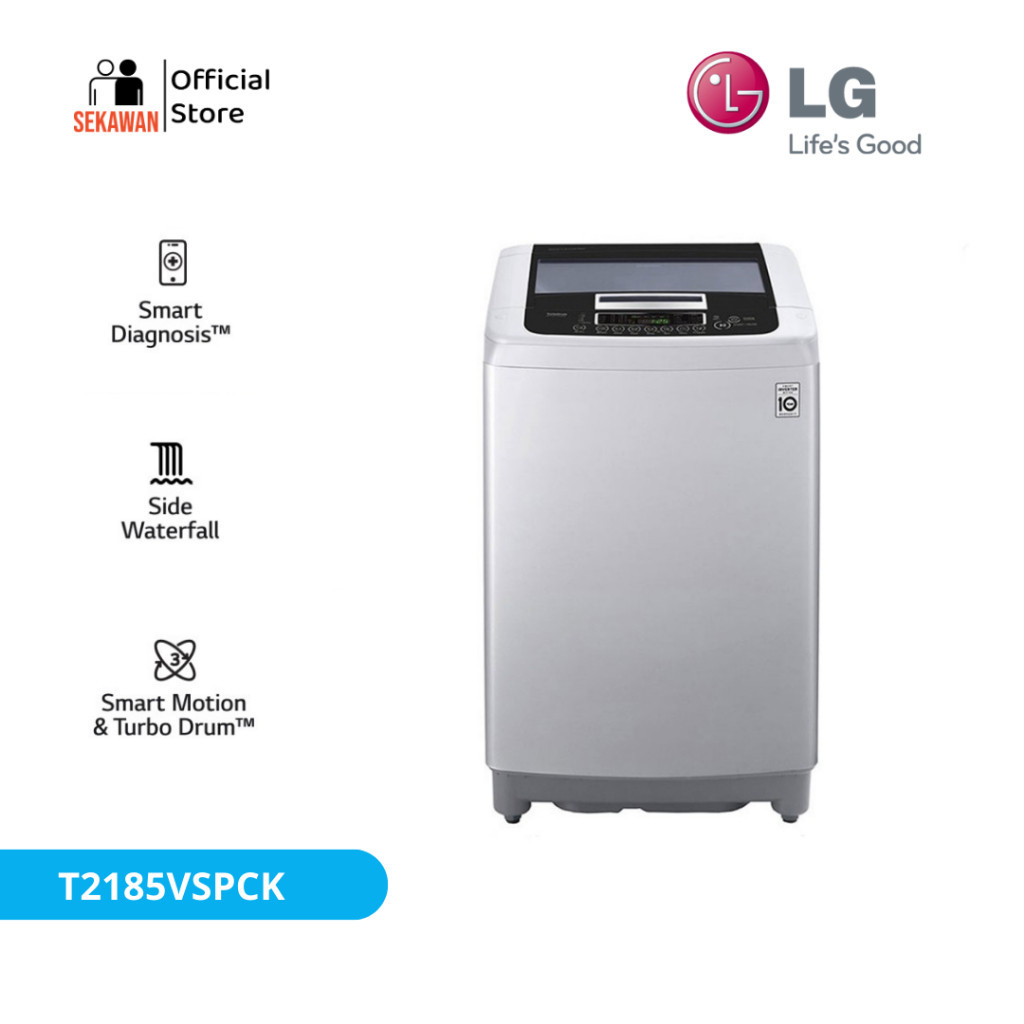 LG Mesin Cuci 1 Tabung 8.5kg T2185VSPCK Smart Inverter