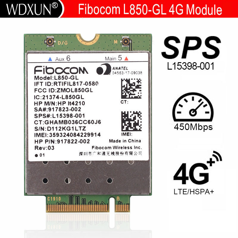 L850-GL  LT4210 Fibocom Card Wireless 917823-001 WWAN Mobile Module 4G LTE NEU for HP 840 430 G5/440