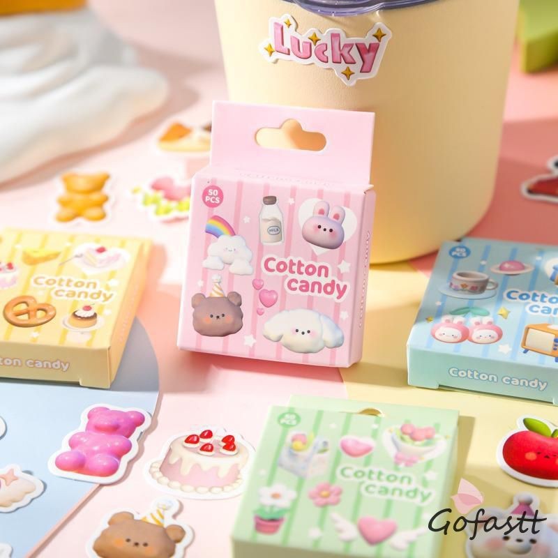 

COD Stiker Seri Permen Kapas Stiker Kartun Lucu Stiker Dekoratif Buku Besar-G