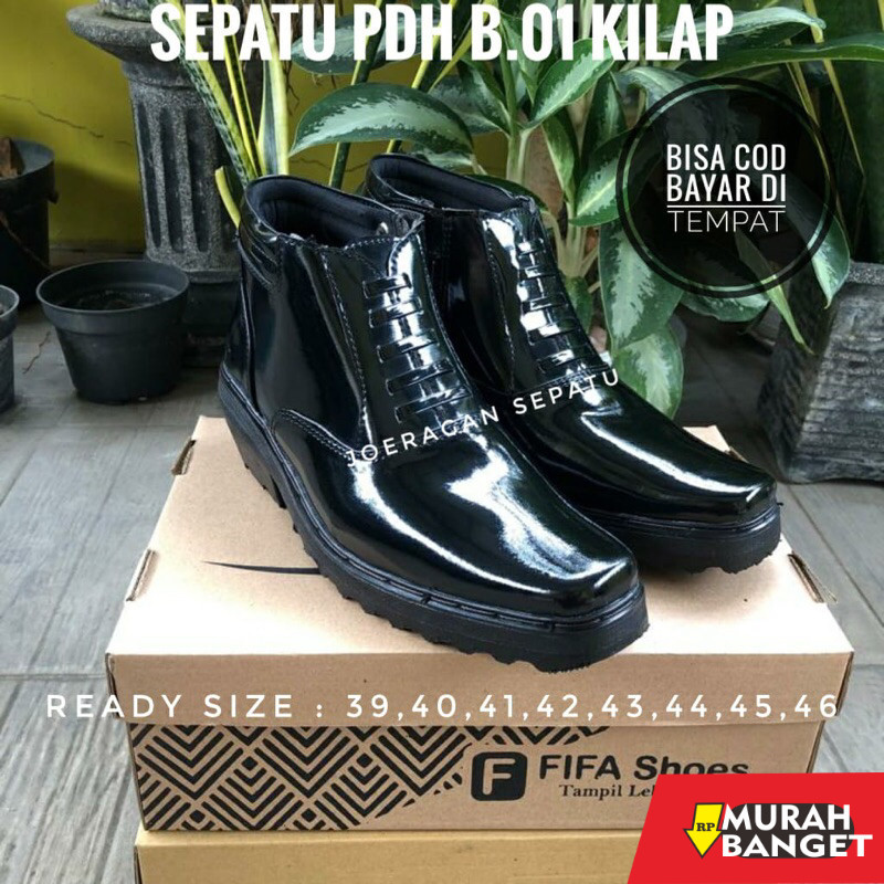 Sepatu pdh- Sepatu Pdh Tni Polri Dishub Satpam Security Pria SEPATU PDH TNI POLRI DISHUB SATPAM SECU