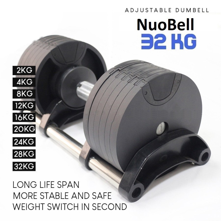 NUOBELL FLEXBELL 32KG Adjustable Dumbell BOWFLEX KETTLER PROFLEX ,POWERBLOCK ,Barbel,latihan beban, 