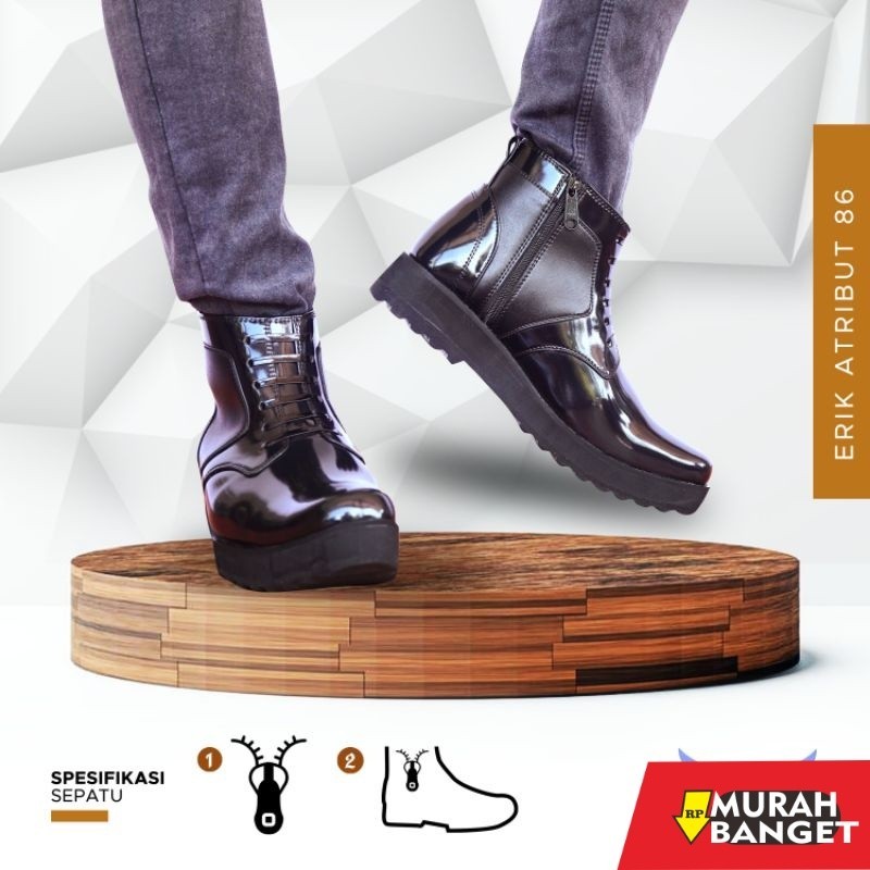 Sepatu pdh- Sepatu pdh pria sol tebal HIKER