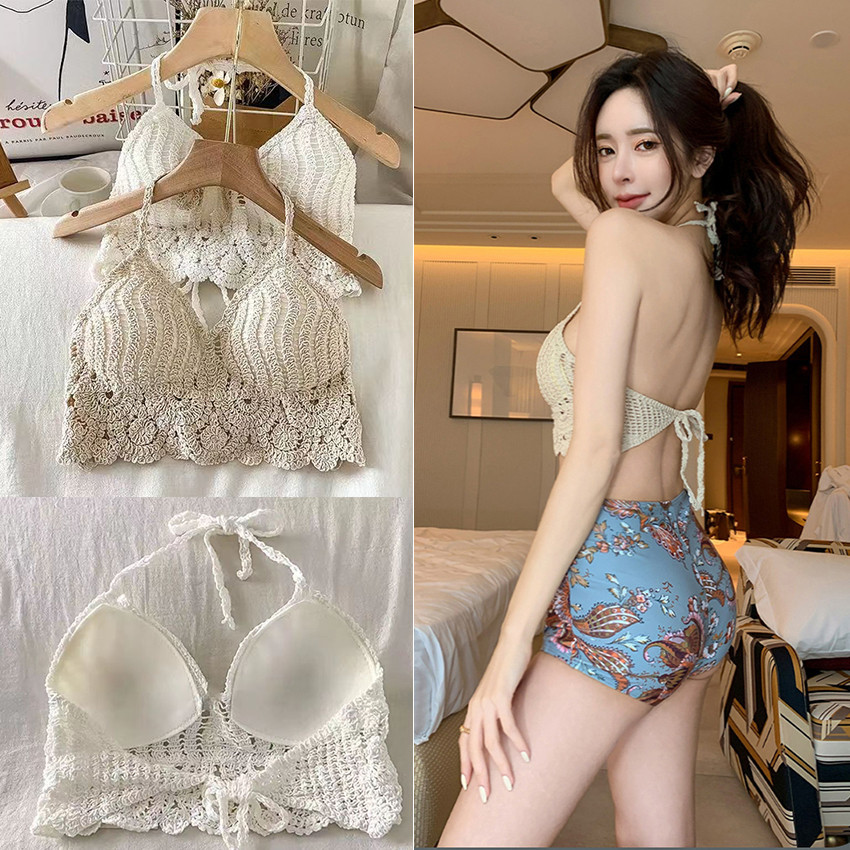 Bra Bikini Bali Rajut Pantai Bh Rajut Bikini Pantai Sexy / Brikini Rajut Hand Made Motif Kipas Bali