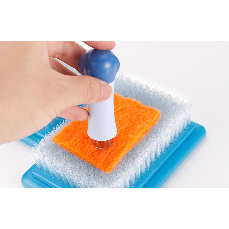 

QJH Felting Mat Brush Large Plastic Blue Wool Felting Brush Embroidery Workbench DIY Brush Craft Tool