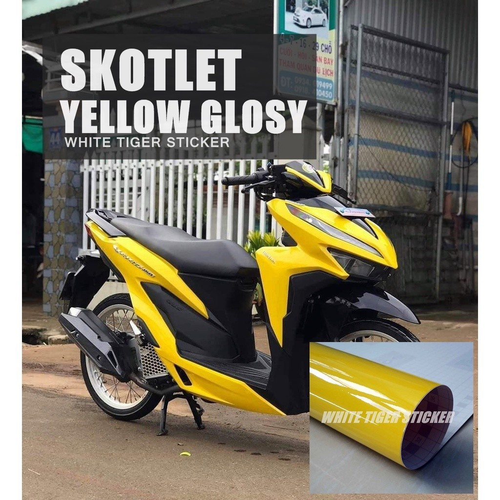SKOTLET STIKER MOTOR YELLOW GLOSY KUNING GLOSY SKOTLET KUNING GLOSY STIKER GLOSY SCOTLITE GLOSY HARG
