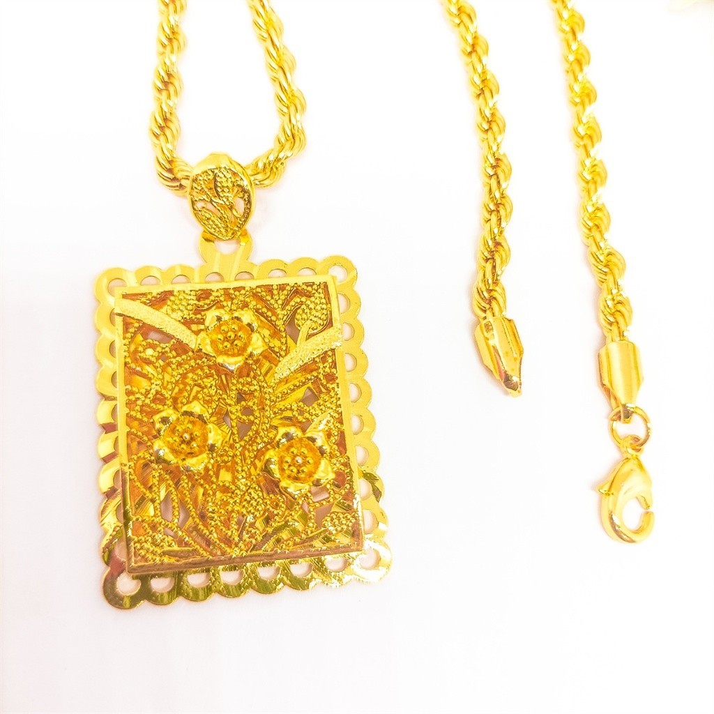 kalung+liontin kendari Perhiasan Aksesoris Titanium Asli Anti Karat xuping rantai berlapis emas 24K 