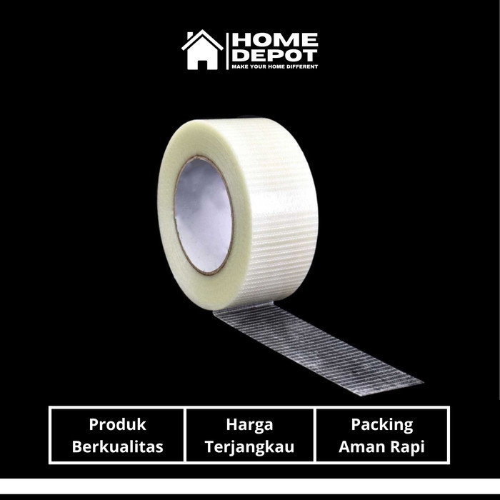 

Lakban Fiber Multifungsi Super Strong Grid Tape 25 Meter - Putih 10mm