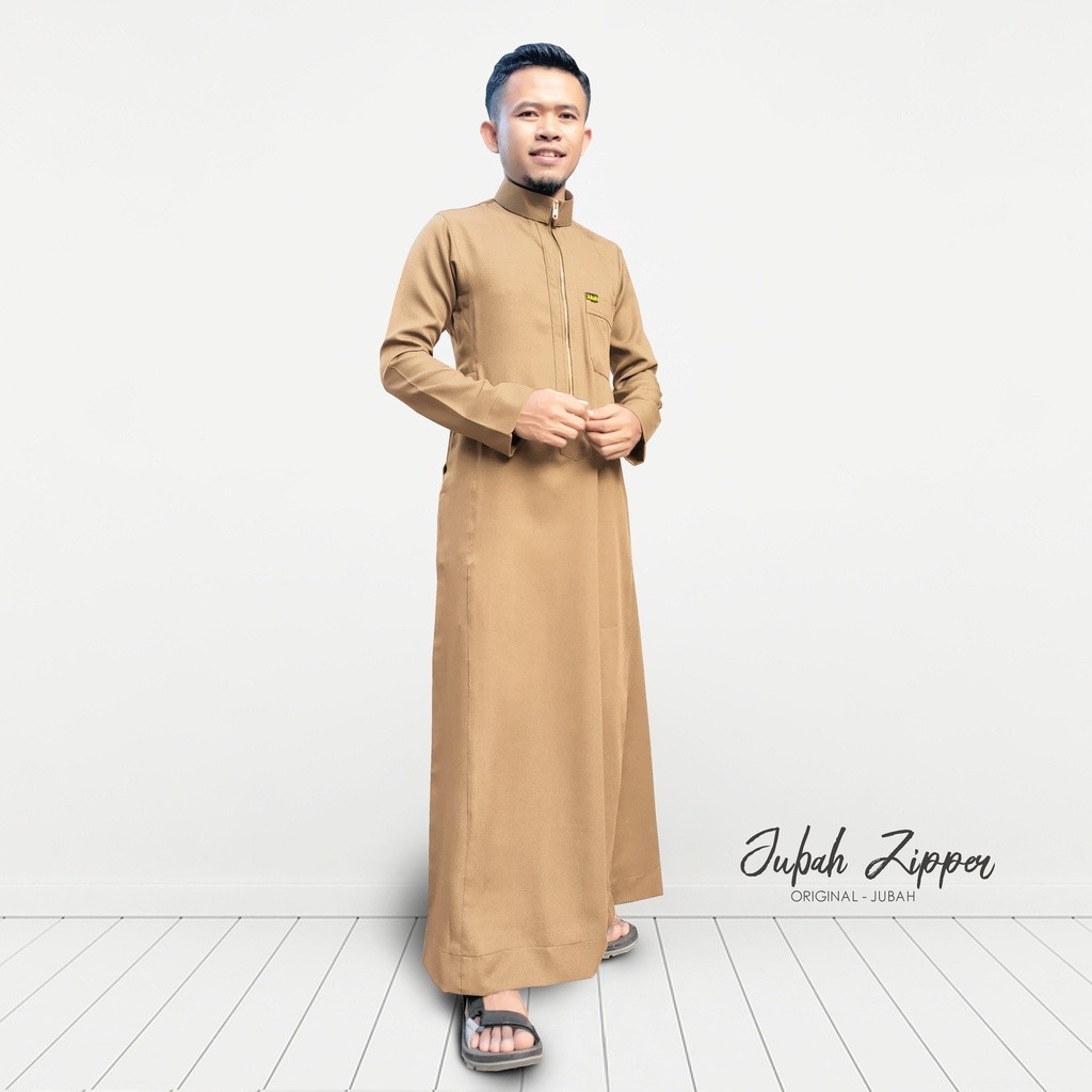 [BISA COD] JUBAH SLIM FIT RESLETING / ZIPPER - Jubah Pria, Gamis Pria, Jubah Gamis Pria 2025