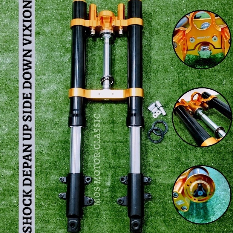 SHOCK DEPAN UP SIDE DOWN VIXION GOLD RIDE IT FUL CNC SHOCKBREAKER VIXION UP SIDE DOWN
