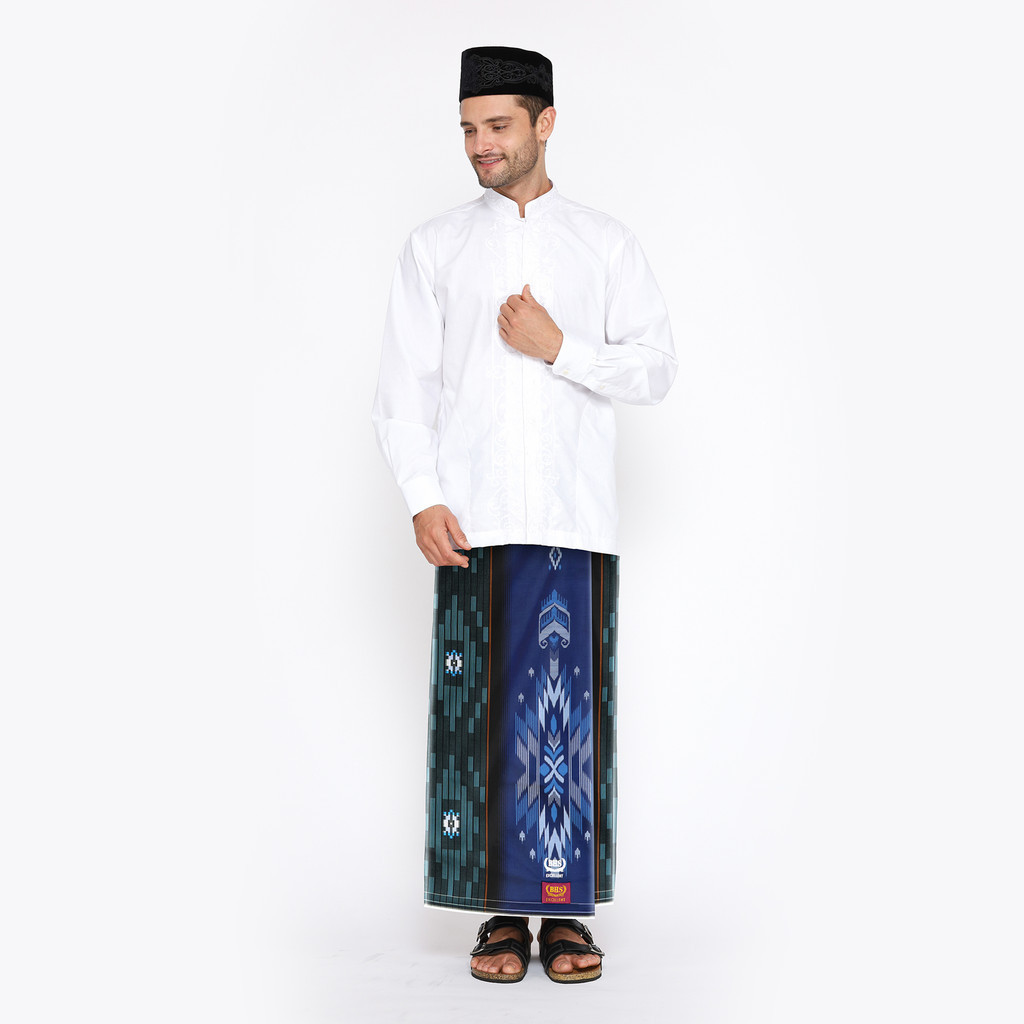 Sarung BHS Excellent Gold Motif E54 SKB Biru Tua