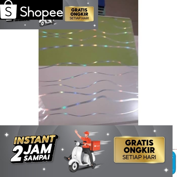 Plafon Pvc Hijau Putih Garis .