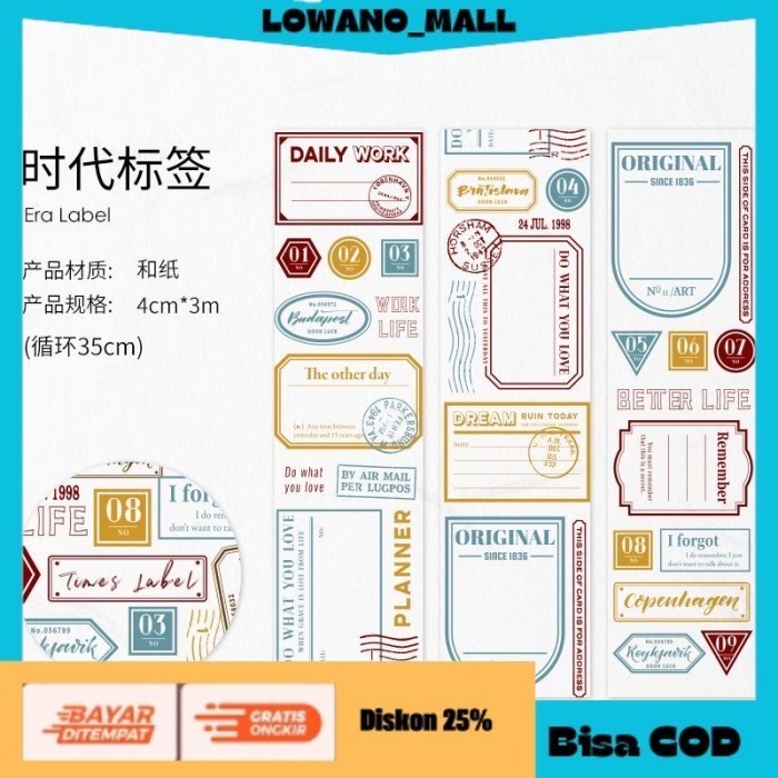 

[[LOWANOMALL]] TERLARIS Rol Sticker Washi Stiker Aesthetic Scrapbook Retro Simple Plan Track 2 C COD