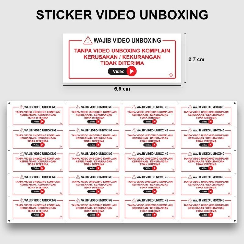 

[ FURMOTOR ] STIKER VIDEO UNBOXING 100pcs / LABEL STICKER WAJIB VIDEO UNBOXING STIKER TEMPEL PAKET VIDEO UNBOXING RETUR