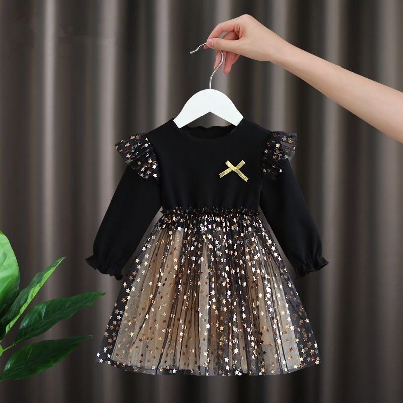 NIUNIU 0-7 TAHUN DRESS ANAK BLACK MAMBA GOLD PEREMPUAN PESTA PITA GAUN YUKENSI LEMBUT NYAMAN