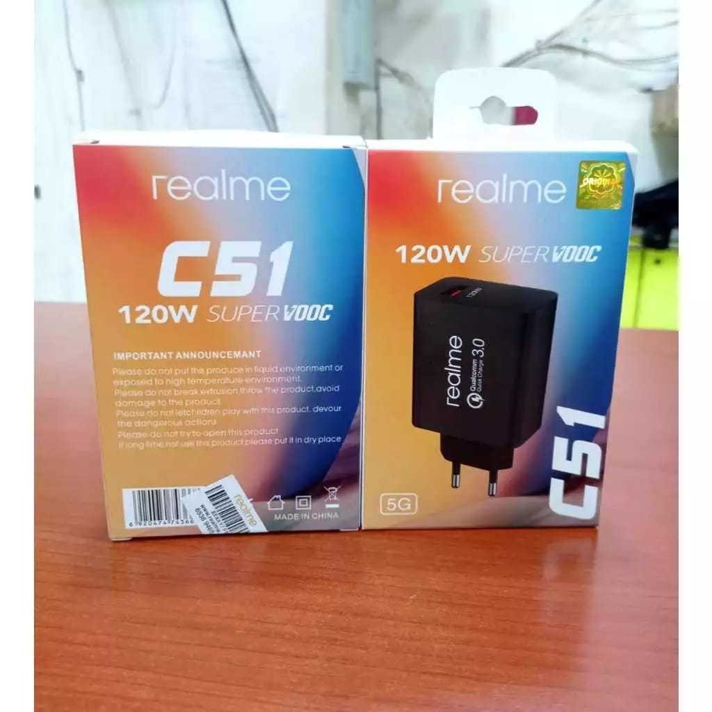 (Fast) Adapter Charger / Batok Kepala Charger / Batok Casan Realme C51 120W Support Superdart Fast C