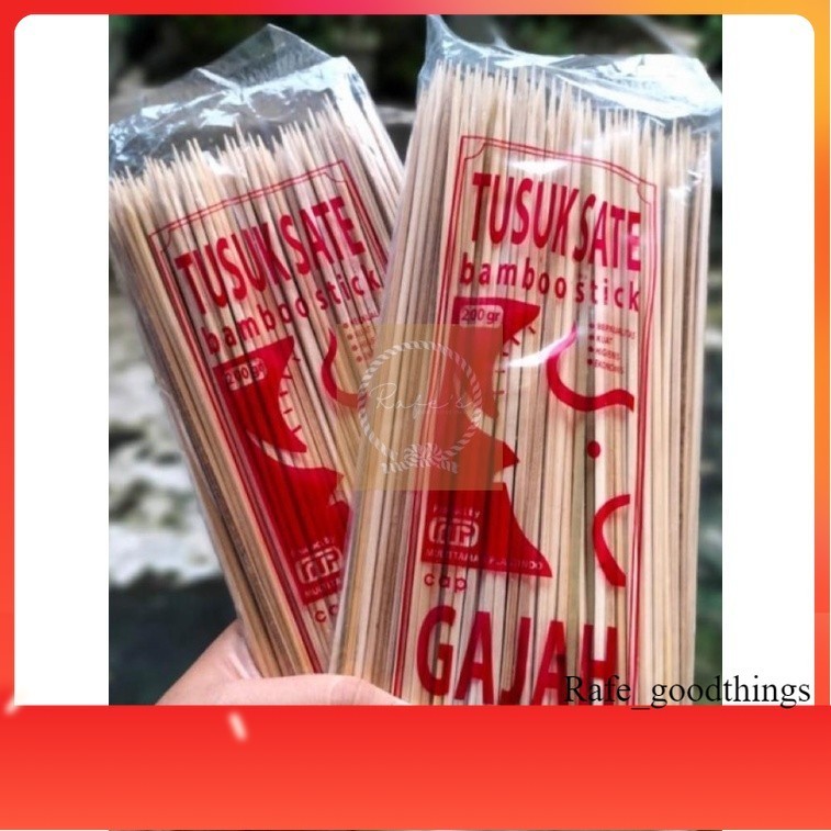 TUSUK SATE BAMBU PANJANG TEBAL UNTUK SATE AYAM/KAMBING/BUKET (isi 200 gram)