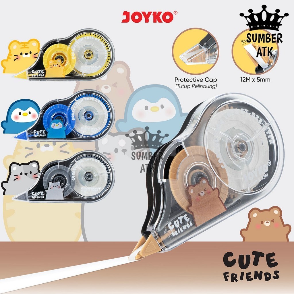 

Pita Koreksi Correction Tape Joyko CT-522-CTFR Cute Friends