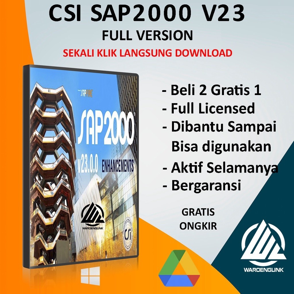 [wl] CSI SAP2000 V23 FULL AKTIVASI - SOFTWARE MURAH - APLIKASI