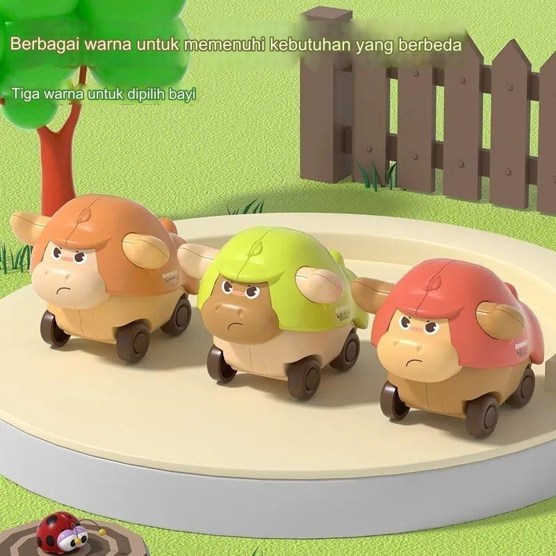 Dapat Digenggam dan Tahan Jatuh/Tipe Dorong Anak/Mobil Inersia Sapi Lucu/Bayi Hewan/Mobil Mainan Edu
