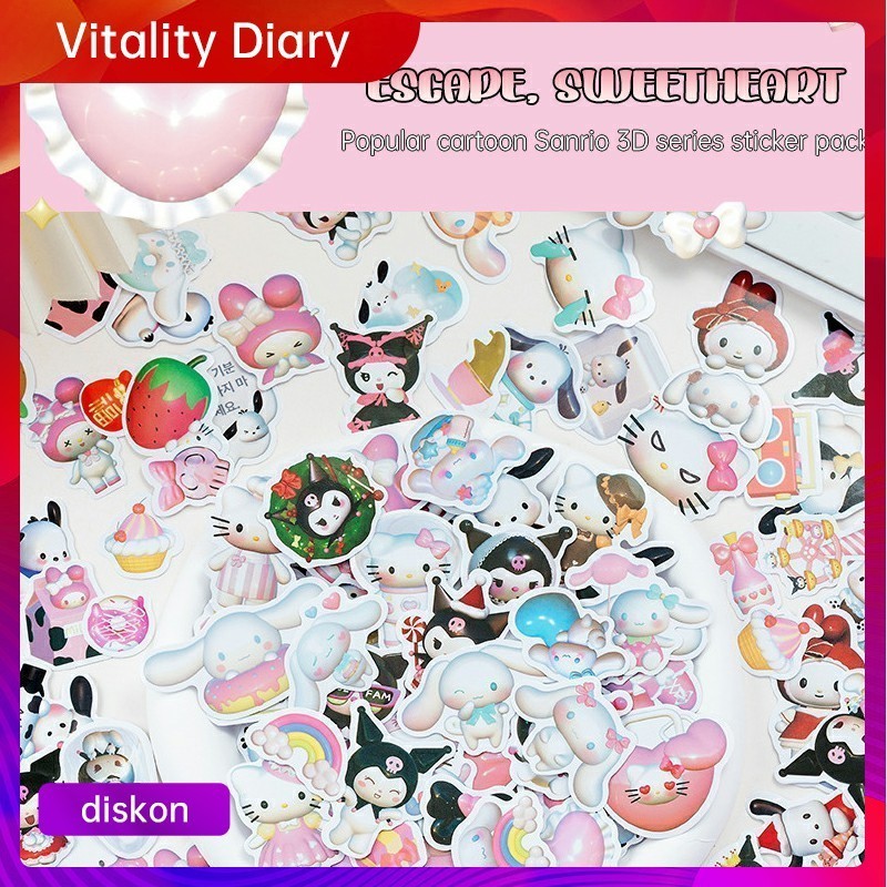

【COD❤️】Sanrio 3D Stiker Lucu Stiker Buku Besar Buku Harian Bahan Dekoratif Bahan Dekoratif Cangkir Air VDY