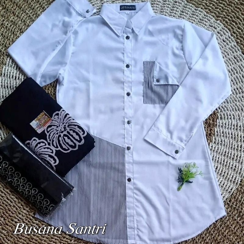 Terlaris ✨ -Tunik putih//Tunik santri putri putih//Tunik santriwati putih//baju santriwati putih//ba