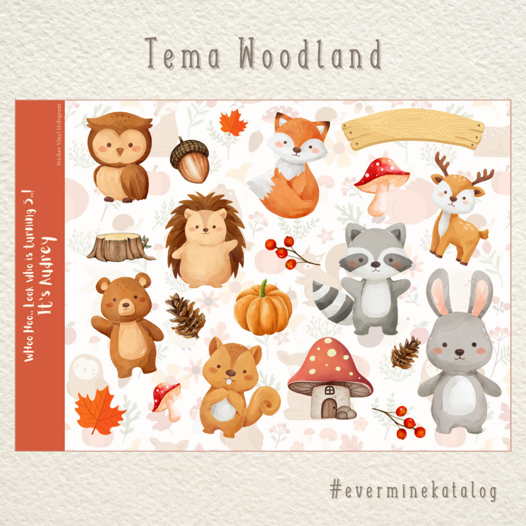 

Hampers Ulang Tahun Tema Woodland Set Sticker Label Nama Anak Tema Woodland Evermine