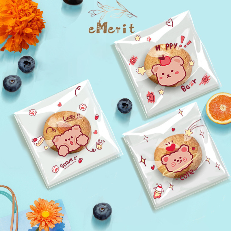 

Tas Kemasan Kartun Lucu Transparan Tas Perekat Diri Nougat Tas Kemasan Makanan Ringan eMerit