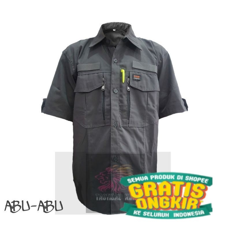 Baju Kemeja lapangan tactical w tac outdor lengan pendek/ jumbo big size besar