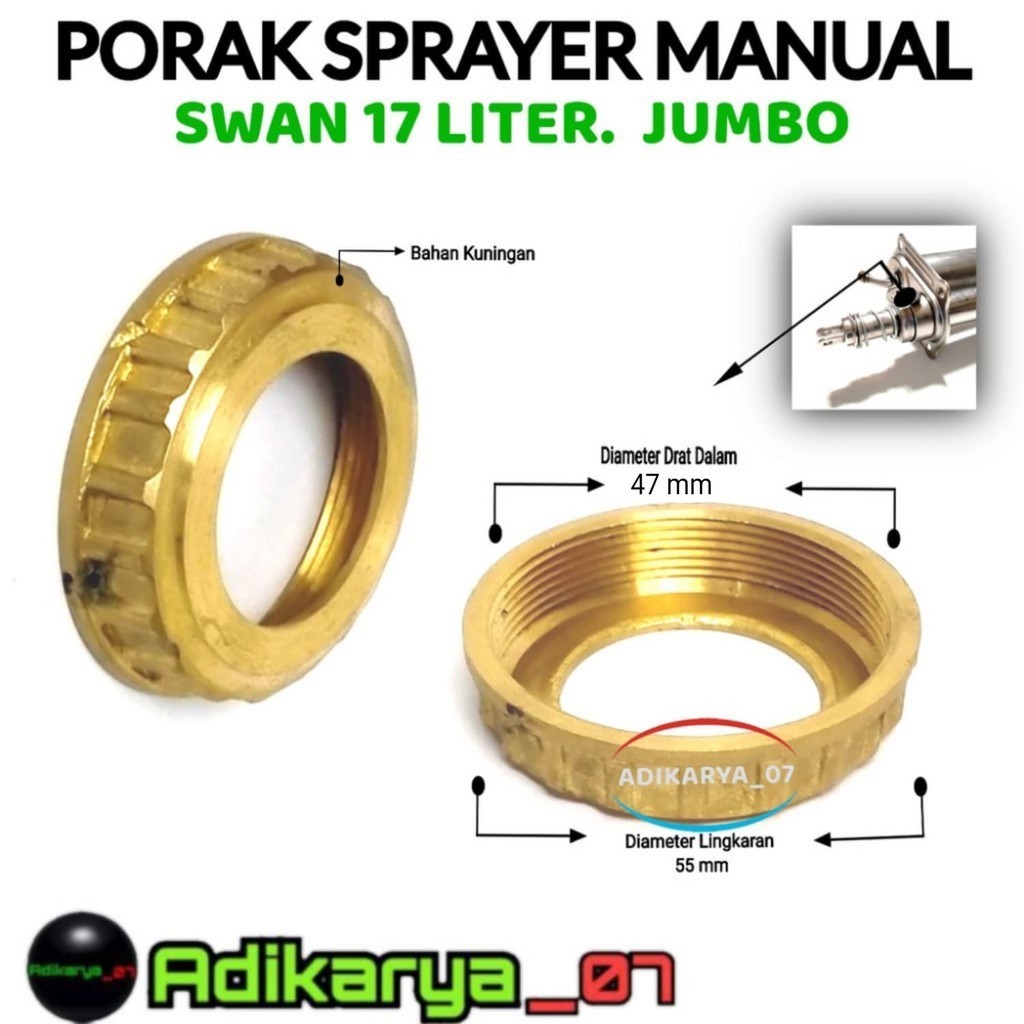 Porak Pompa Tabung Sprayer Manual Swan Tutup Tabung SWAN 17 liter JUMBO