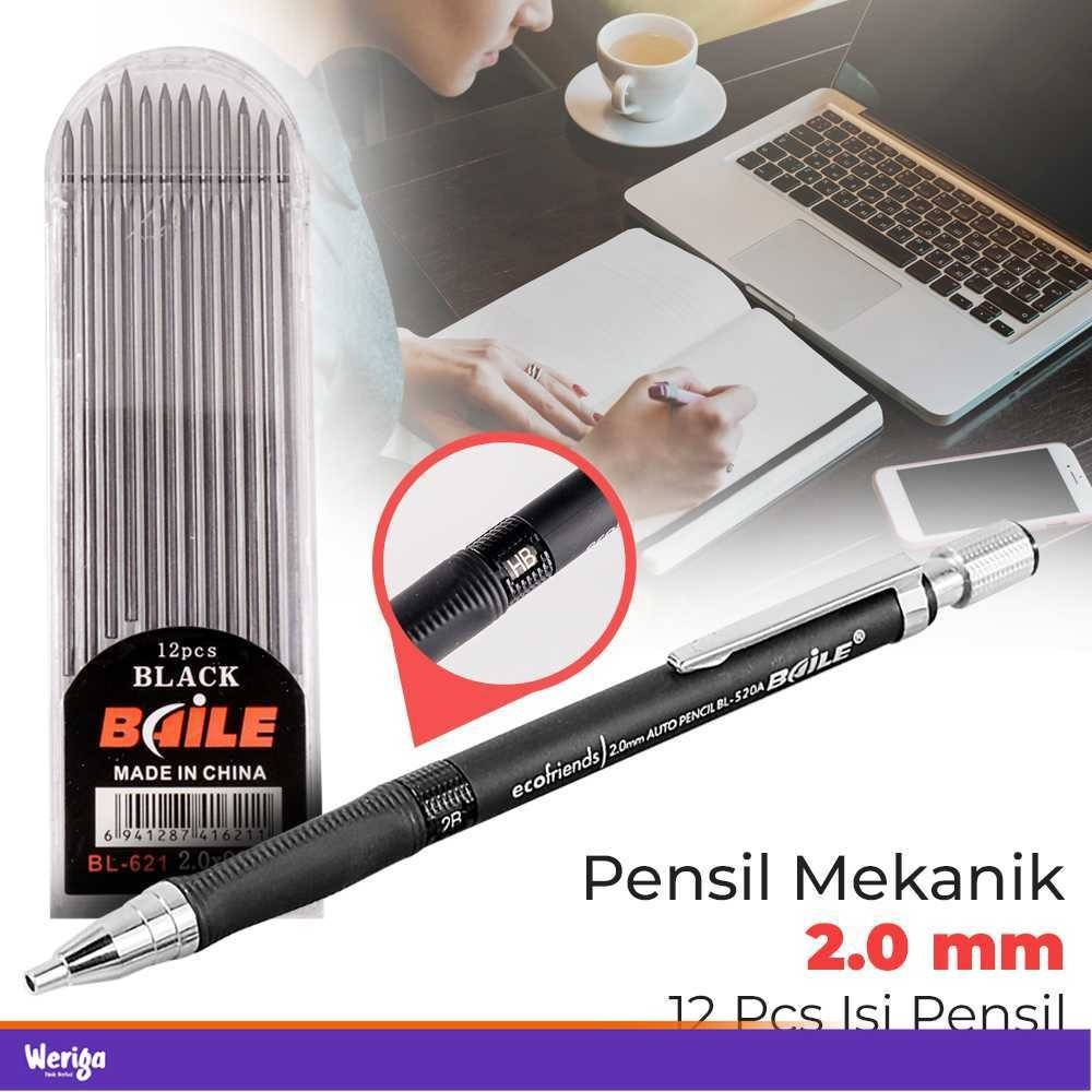 

BAILE Pensil Mekanik Mechanical Pencil 2B 2mm 12 Isi - BL-621