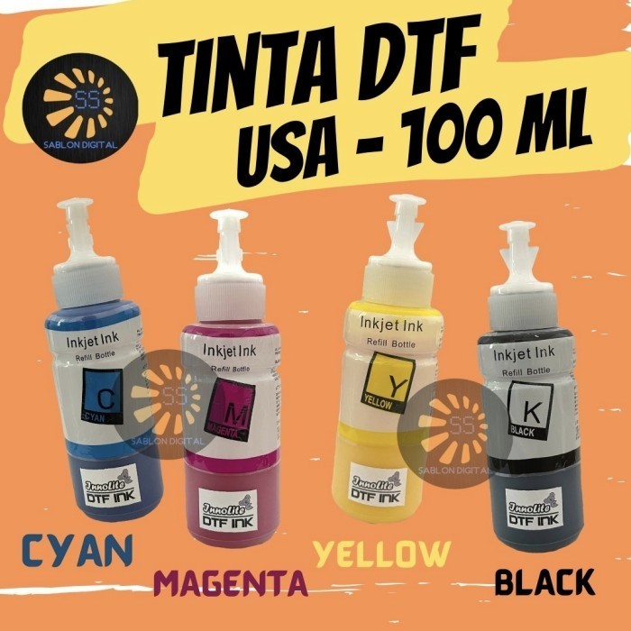 

Terbaru-ATK Tinta DTF Innolite ukuran 100 ml warna CYMK