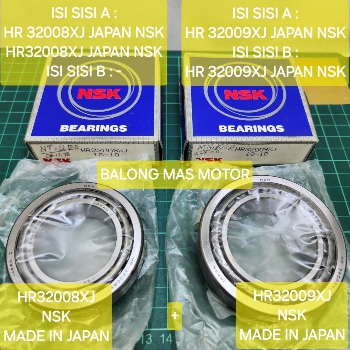 BEARING MOBIL LAKER HR32008XJ dan HR32009XJ NSK MADE IN JAPAN ( HR 32008XJ JAPAN NSK HR 32008XJ JAPA