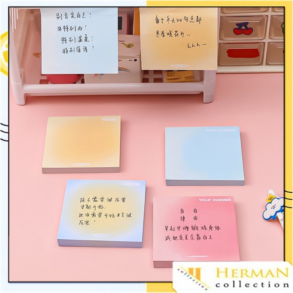 

HC Sticky Notes Gradasi Lucu Polos 50 Lembar Memo Tempel Gradasi Warna-Warni 50Lembar Tempelan Kertas Catatan Memo Bookmark Notepad Alat Tulis Kantor Sekolah