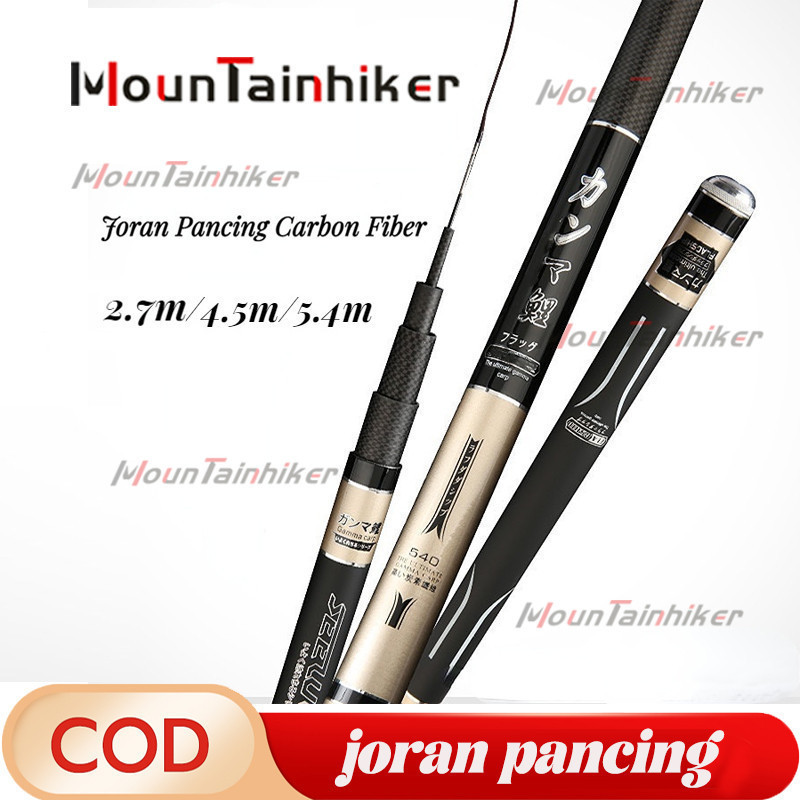 Joran Pancing Carbon Fiber Teleskopik Sea Fishing Rod 2.7-5.4M/Max Drag 10KG Pancingan Ikan Besar Ke