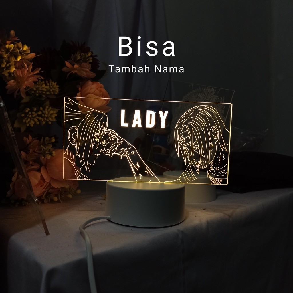 Itachi Uciha 3D Lampu tidur anime akrilik led