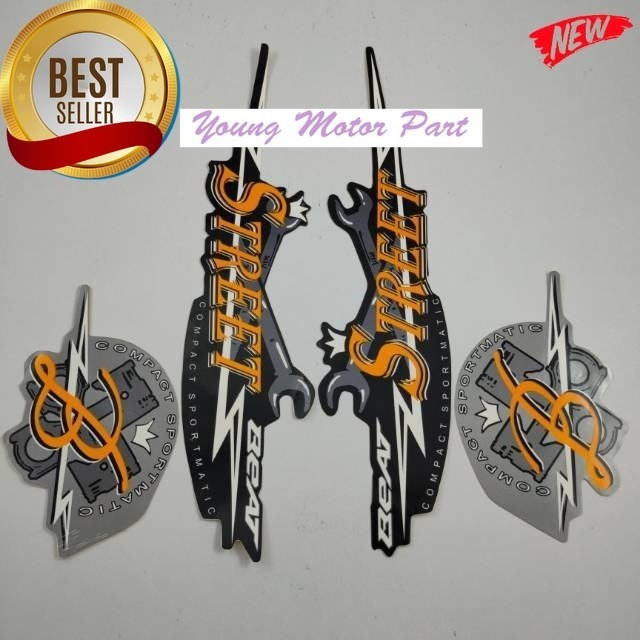Striping Stiker Decal Polet Lis honda beat street 2020 all new hitam silver stiker list body motor s