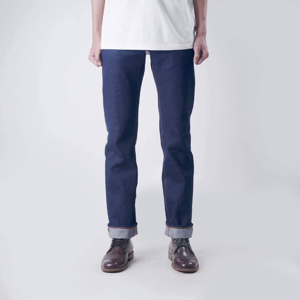 EARTHY GENOVA - Denim Non Selvedge TANUKI 14 Oz Sanforized Celana Raw Jeans Pria Indigo Color